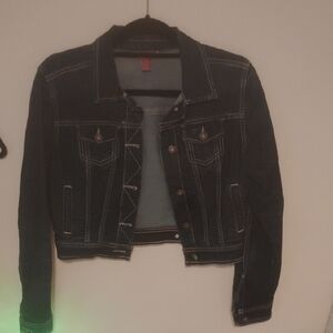 Arizona Jean Company Dark Blue Denin Cropped Jacket